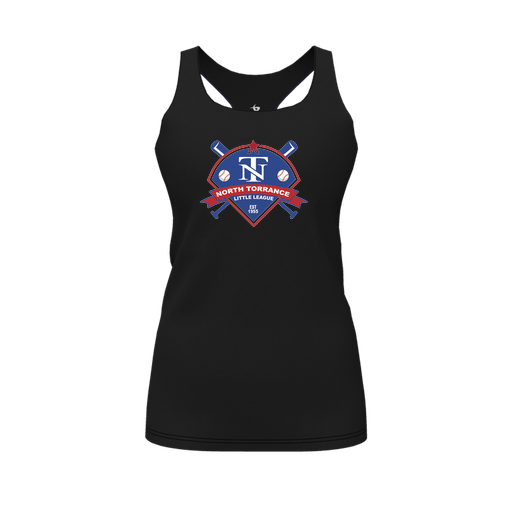 [FT0TRBBK-FYS-LOGO1] Decker Racerback Tank Top (Female Youth S, Black, Logo 1)