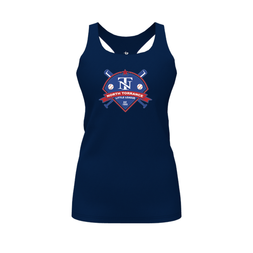 [FT0TRBNV-FYS-LOGO1] Decker Racerback Tank Top (Female Youth S, Navy, Logo 1)