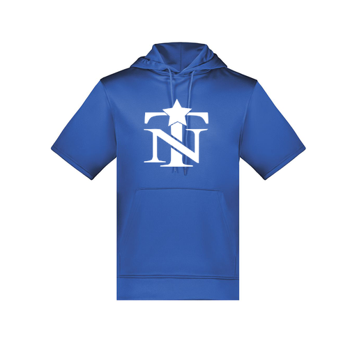 [6871.060.S-LOGO2] Men's Dri Fit Short Sleeve Hoodie (Adult S, Royal, Logo 2)