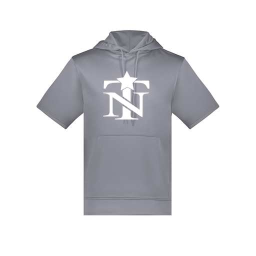 [6871.059.S-LOGO2] Men's Dri Fit Short Sleeve Hoodie (Adult S, Gray, Logo 2)