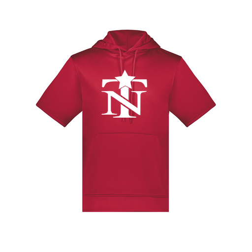 [6871.083.S-LOGO2] Men's Dri Fit Short Sleeve Hoodie (Adult S, Red, Logo 2)