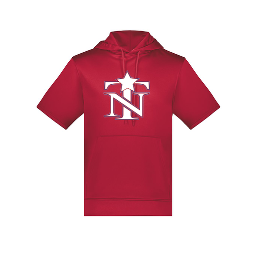 [6871.083.S-LOGO3] Men's Dri Fit Short Sleeve Hoodie (Adult S, Red, Logo 3)