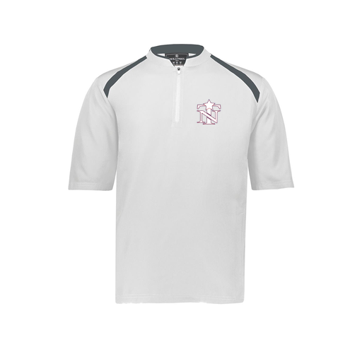 [229581-AS-WHT-LOGO3] Men's Dugout Short Sleeve Pullover (Adult S, White, Logo 3)