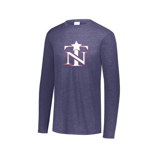 [FTLCUBNV-AXS-LOGO3] Decker Men's Tri-Blend T-Shirt - Long Sleeve (Adult XS, Navy, Logo 3)