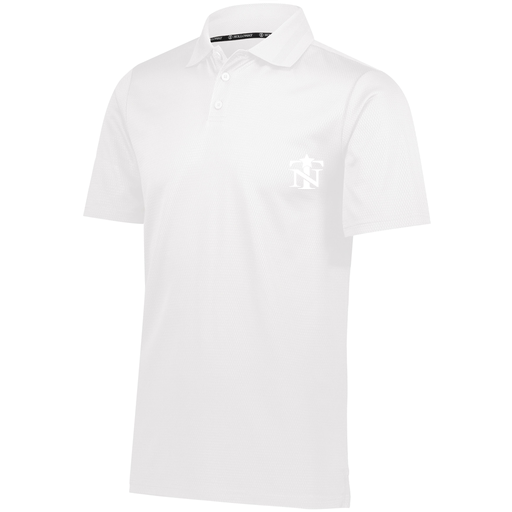 [222568.005.S-LOGO2] Men's Prism Polo (Adult S, White, Logo 2)