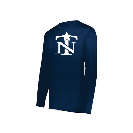 [222823.065.S-LOGO2] Youth LS Smooth Sport Shirt (Youth S, Navy, Logo 2)