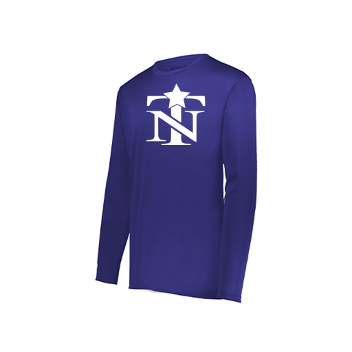[222823.747.S-LOGO2] Youth LS Smooth Sport Shirt (Youth S, Purple, Logo 2)