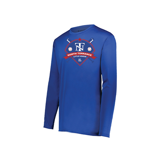 [222823.060.S-LOGO1] Youth LS Smooth Sport Shirt (Youth S, Royal, Logo 1)