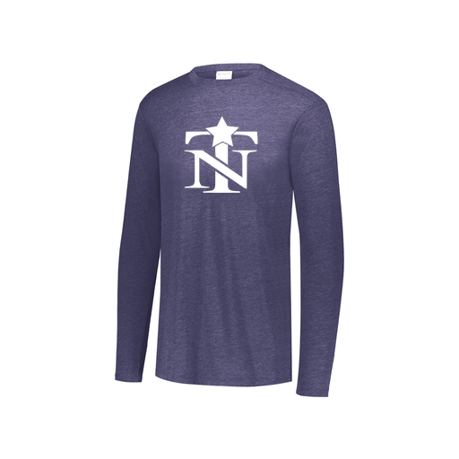 [3076.72N.S-LOGO2] Youth LS Ultra-blend T-Shirt (Youth S, Navy, Logo 2)