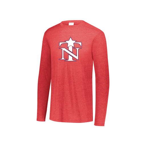 [FTLCUBRD-YS-LOGO3] Decker Youth Tri-Blend T-Shirt - Long Sleeve (Youth S, Red, Logo 3)