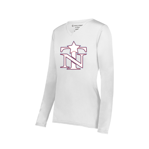 [222824.005.S-LOGO3] Ladies LS Smooth Sport Shirt (Female Adult S, White, Logo 3)