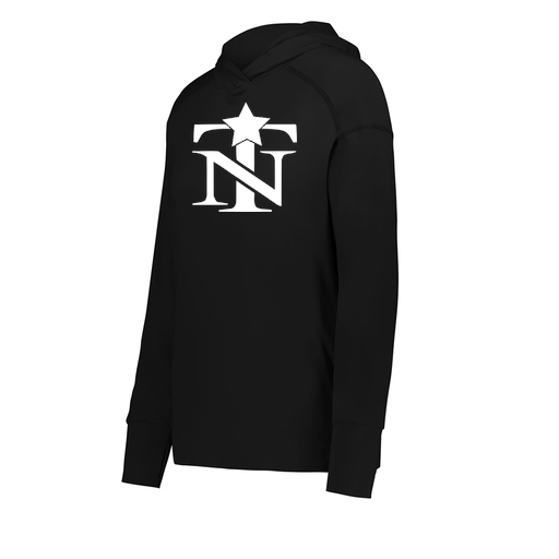 [222798.080.XS-LOGO2] Ladies Ventura Thin Knit Hoodie (Female Adult XS, Black, Logo 2)