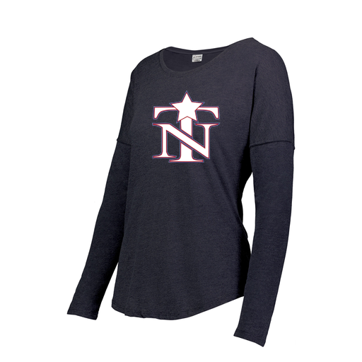 [FTLCUBNV-FAXS-LOGO3] Decker Women's Tri-Blend T-Shirt - Long Sleeve (Female Adult XS, Navy, Logo 3)